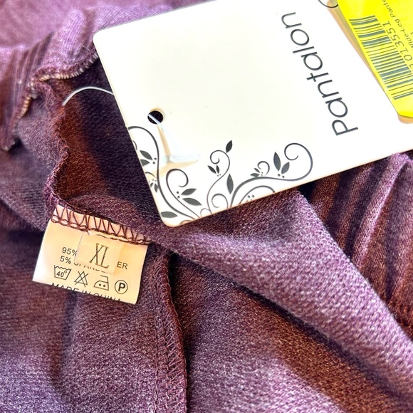 NWT Pantalon Women’s Purple Wide Leg Stretch Pants /  size XL - Picture 3 of 9